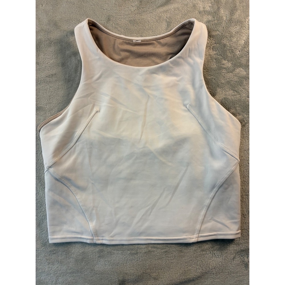 Lululemon Invigorate Training Tank Top High Neck Shelf Bra Light Blue Size 8